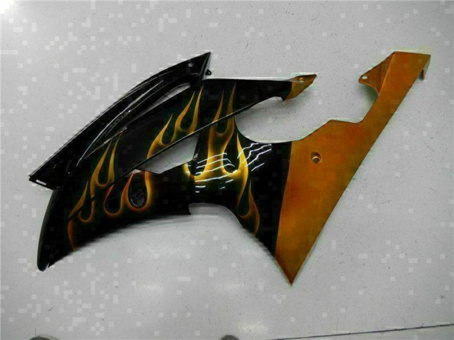 2008-2016 Glossy Black Gold Flame Yamaha YZF R6 Motorcycle Fairings Canada
