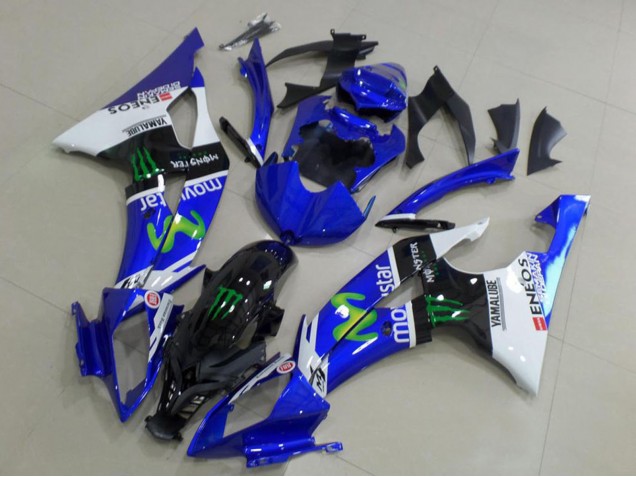 2008-2016 White Blue Glossy Black Green Monster MoviStar Yamaha YZF R6 Motorcycle Fairings Canada
