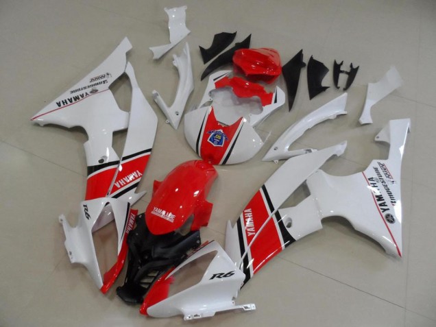 2008-2016 White Red Black Stripe OEM Style Yamaha YZF R6 Motorcycle Fairings Canada