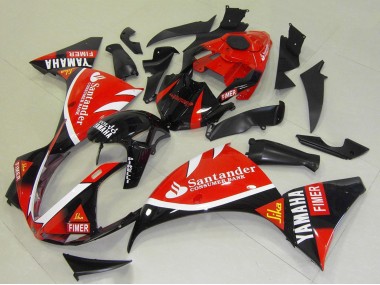 2009-2011 Red Black White Santander Fimer Yamaha YZF R1 Motorcycle Fairings Canada