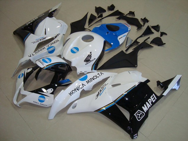 2009-2012 White Blue Glossy Black Konica Minolta Honda CBR600RR Motorcycle Fairings Canada