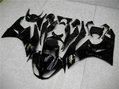 2009-2012 Glossy Black Gold Ninja Kawasaki ZX6R Motorcycle Fairings Canada