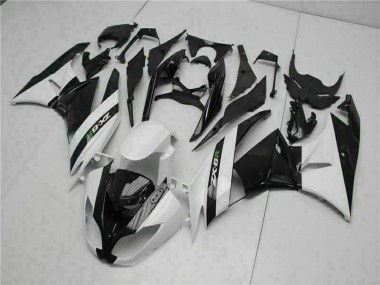 2009-2012 Glossy Black White Kawasaki ZX6R Motorcycle Fairings Canada