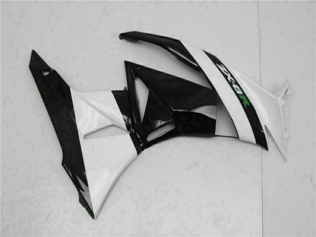 2009-2012 Glossy Black White Kawasaki ZX6R Motorcycle Fairings Canada
