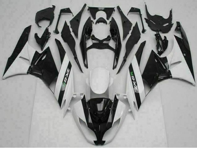 2009-2012 Glossy Black White Kawasaki ZX6R Motorcycle Fairings Canada