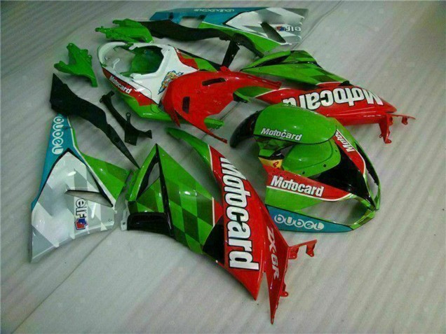 2009-2012 Green White Red Black Blue Motocard Kawasaki ZX6R Motorcycle Fairings Canada