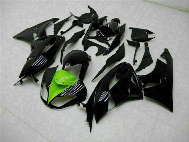 2009-2012 Glossy Black Green Kawasaki ZX6R Motorcycle Fairings Canada