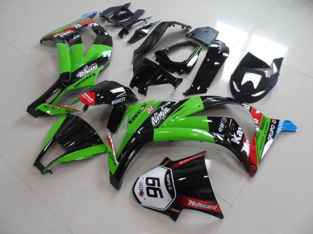 2011-2015 Green Red Glossy Black KIPS Motocard Elf 66 Kawasaki ZX10R Motorcycle Fairings Canada