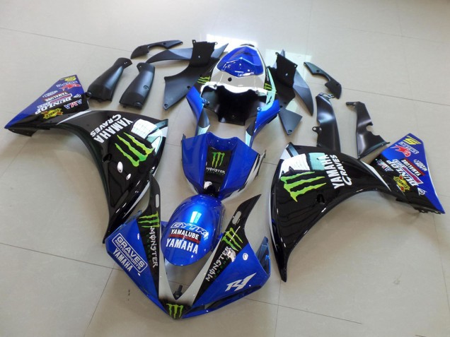 2012-2014 Blue White Glossy Black Green Graves Yamalube Monster Yamaha YZF R1 Motorcycle Fairings Canada