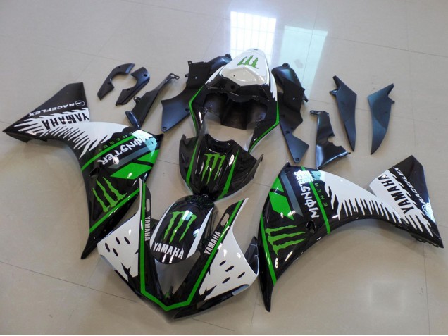 2012-2014 White Black Green Monster Yamaha YZF R1 Motorcycle Fairing Canada