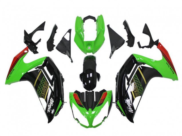 2012-2016 Green Glossy Black Red Honeycomb Kawasaki EX650 Motorcycle Fairings Canada