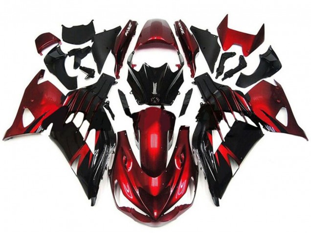 2012-2024 Red Glossy Black Kawasaki ZX14R ZZR1400 Motorcycle Fairings Canada