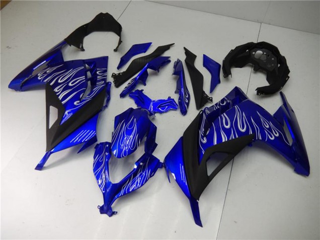 2013-2024 Blue Black White Flame Kawasaki Ninja 300 EX300R Motorcycle Fairings Canada