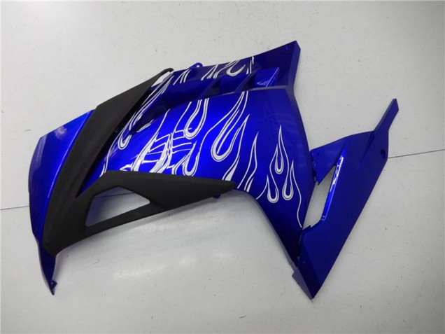 2013-2024 Blue Black White Flame Kawasaki Ninja 300 EX300R Motorcycle Fairings Canada