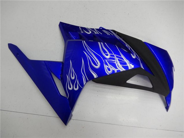 2013-2024 Blue Black White Flame Kawasaki Ninja 300 EX300R Motorcycle Fairings Canada