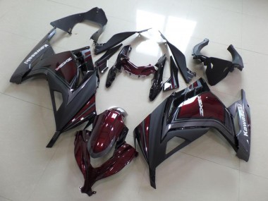 2013-2018 Maroon Red Matte Grey Kawasaki ZX300R Motorcycle Fairings Canada