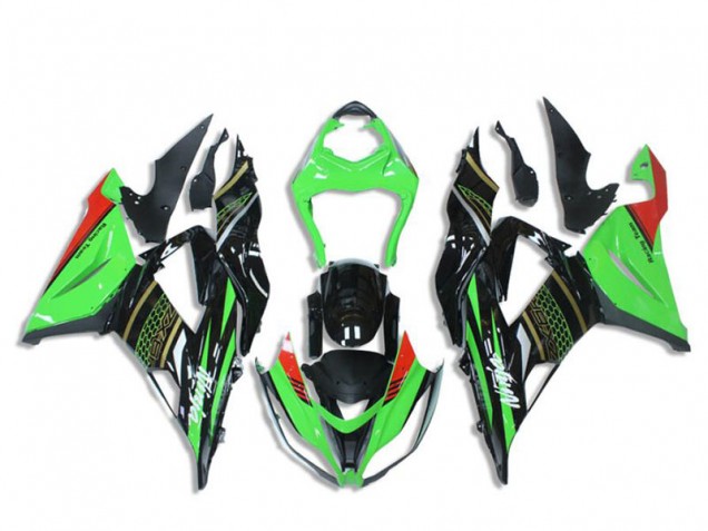 2013-2018 Green Glossy Black Red Honeycomb Kawasaki ZX6R Motorcycle Fairings Canada