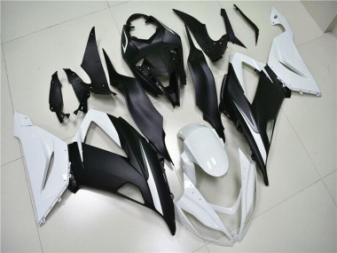 2013-2018 White Matte Black Kawasaki ZX6R Abs Fairings Canada