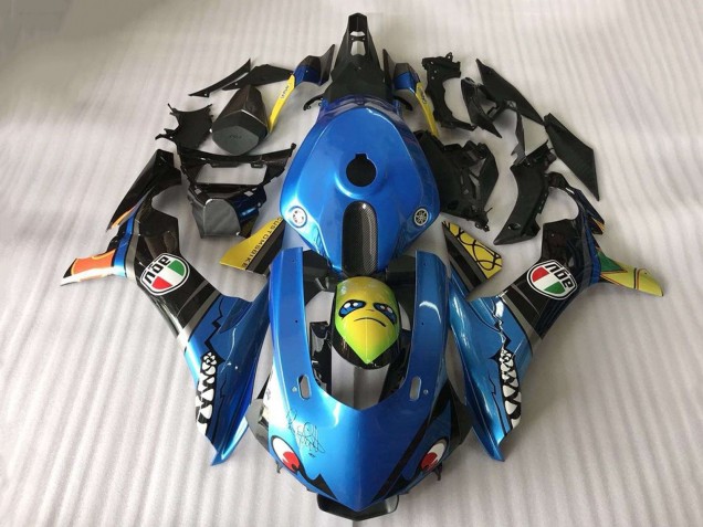 2015-2019 Blue Yellow Shark Yamaha YZF R1 Motorcycle Fairing Canada
