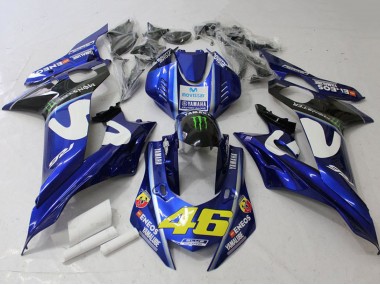 2017-2023 White Blue Green Monster MoviStar Yamaha YZF R6 Motorcycle Fairings Canada