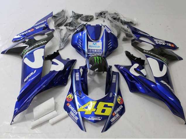 2017-2023 White Blue Green Monster MoviStar Yamaha YZF R6 Motorcycle Fairings Canada