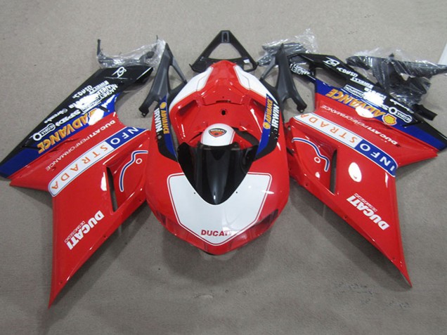 2007-2014 Red White Black Info Strada Advance Ducati 1098 Motorcycle Fairings Canada