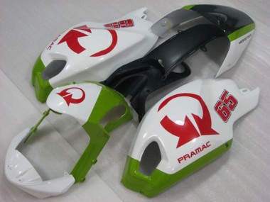2008-2012 White Green Red Pramac 65 Ducati Monster 696 Motorcycle Fairings Canada