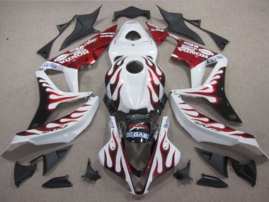 2004-2005 White Red Glossy Black Flame SHARK Honda CBR1000RR Motorcycle Fairings Canada