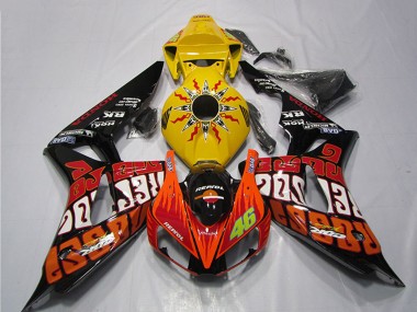 2006-2007 Yellow Orange Glossy Black Rossi Repsol 46 Honda CBR1000RR Motorcycle Fairings Canada