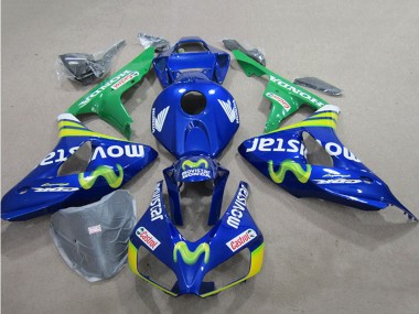2006-2007 Blue Green Yellow MoviStar Castrol Honda CBR1000RR Motorcycle Fairings Canada