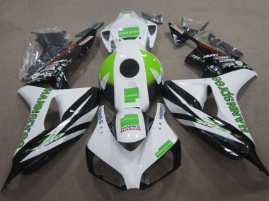 2006-2007 White Green Glossy Black Hannspree Honda CBR1000RR Motorcycle Fairings Canada