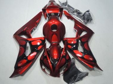 2006-2007 Red Glossy Black Flame Honda CBR1000RR Motorcycle Fairings Canada