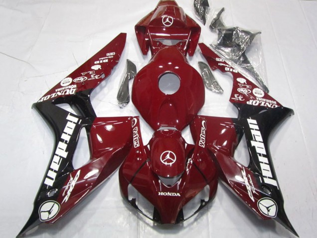 2006-2007 Maroon Red Glossy Black White Jordan Honda CBR1000RR Motorcycle Fairings Canada
