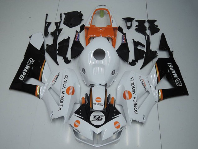 2012-2016 White Orange Glossy Black Konica Minolta 56 Honda CBR1000RR Motorcycle Fairings Canada