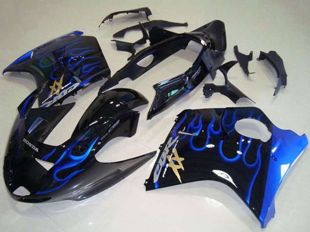 1996-2007 Glossy Black Blue Flame Honda CBR1100XX Blackbird Abs Motorcycle Fairings Canada