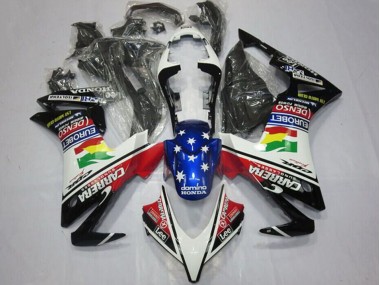 2013-2015 White Red Blue Glossy Black Star Carrera Lee DENSO EuroBet Honda CBR500R Motorcycle Fairings Canada