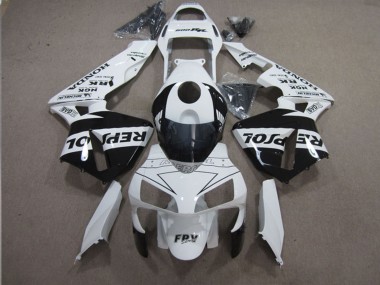 2003-2004 White Glossy Black Repsol Honda CBR600RR Motorcycle Fairings Canada