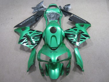 2003-2004 Green Black Flame Honda CBR600RR Motorcycle Fairings Canada