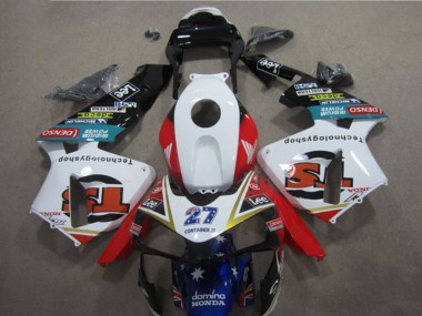 2005-2006 White Red Blue Glossy Black Star Lee 27 Honda CBR600RR Motorcycle Fairings Canada