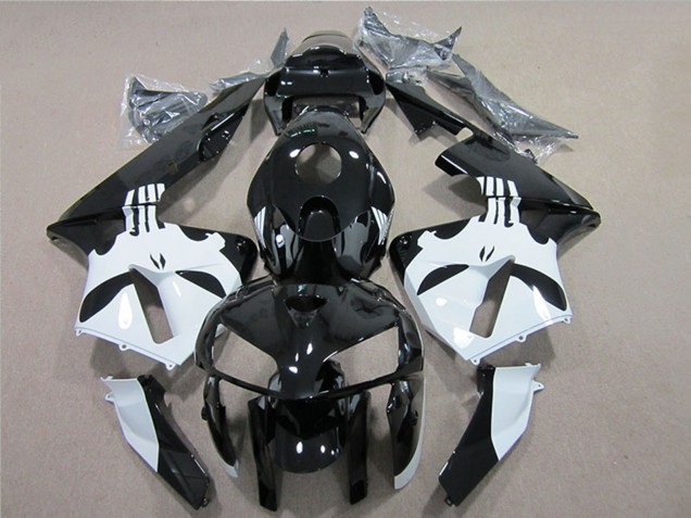 2005-2006 Glossy Black White Honda CBR600RR Motorcycle Fairing Canada