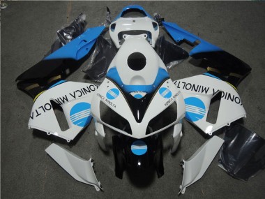 2005-2006 White Blue Glossy Black Konica Minolta Honda CBR600RR Motorcycle Fairing Canada