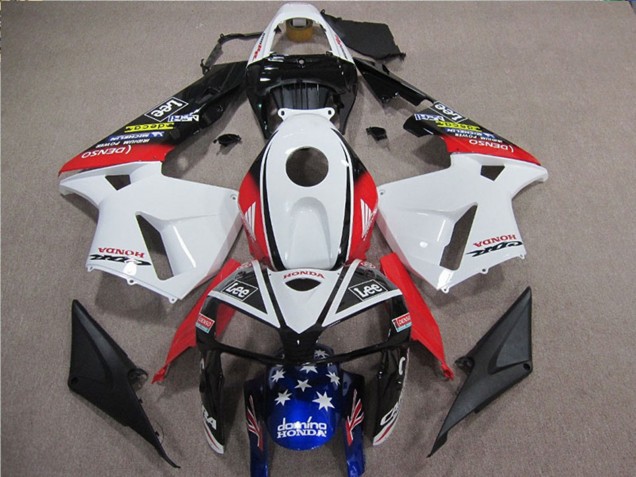 2005-2006 White Red Blue Black Star Lee Honda CBR600RR Motorcycle Fairings Canada