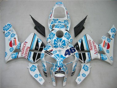 2005-2006 White Blue Red Nastro Azzurro 46 Honda CBR600RR Motorcycle Fairings Canada