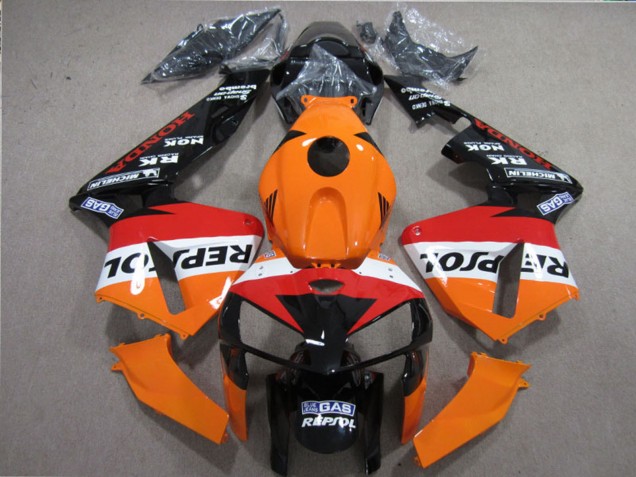 2005-2006 Orange White Red Glossy Black Repsol Honda CBR600RR Motorcycle Fairings Kits Canada
