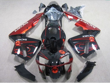 2005-2006 Glossy Black Red BACARDI Honda CBR600RR Motorcycle Fairings Canada