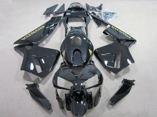 2005-2006 Glossy Black Gold Decal Honda CBR600RR Motorcycle Fairings Canada