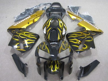 2005-2006 Glossy Black Yellow Flame Honda CBR600RR Motorcycle Fairings Canada