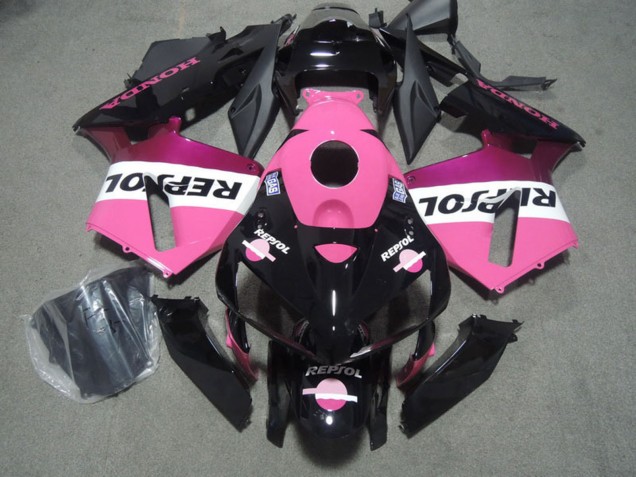 2005-2006 Glossy Black Pink Repsol Honda CBR600RR Motorcycle Fairings Canada