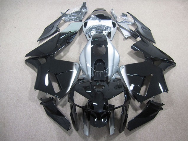 2005-2006 Glossy Black Silver Honda CBR600RR Motorcycle Fairing Canada