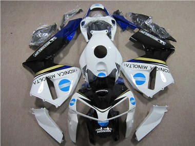 2005-2006 White Blue Yellow Glossy Black Konica Minolta Honda CBR600RR Motorcycle Fairings Canada
